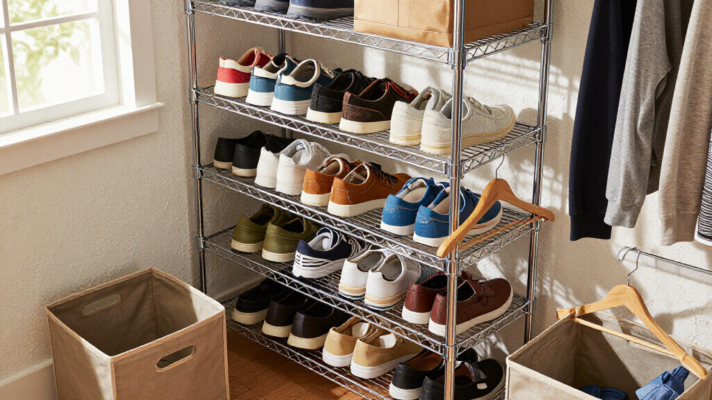 I Put Dollar Tree Wire Cabinet Shelves In My Closet For Smart Shoe Storage