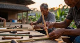 Visitors Explore Bamboo Dragonfly Craft In Thạch Xá
