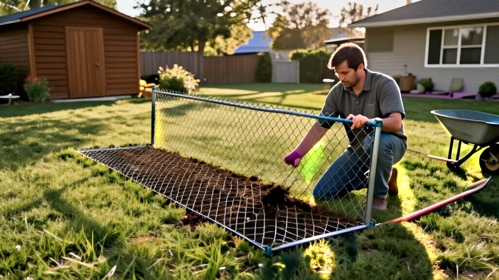 How To Reuse An Old Chain-Link Fence To Level A Bumpy Lawn On A Budget