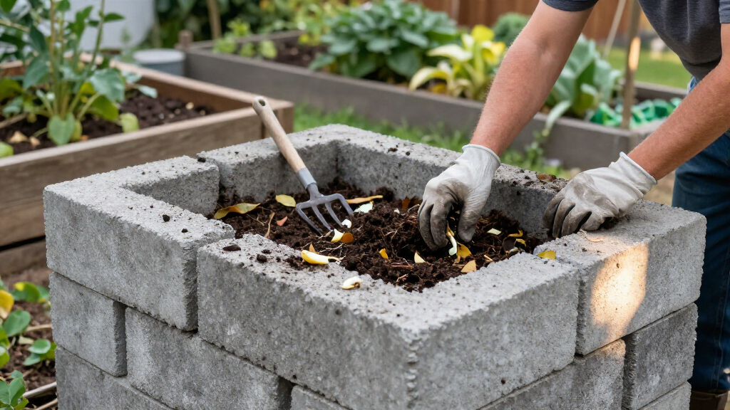 Use Concrete Blocks For A Durable Alternative To A Compost Bin